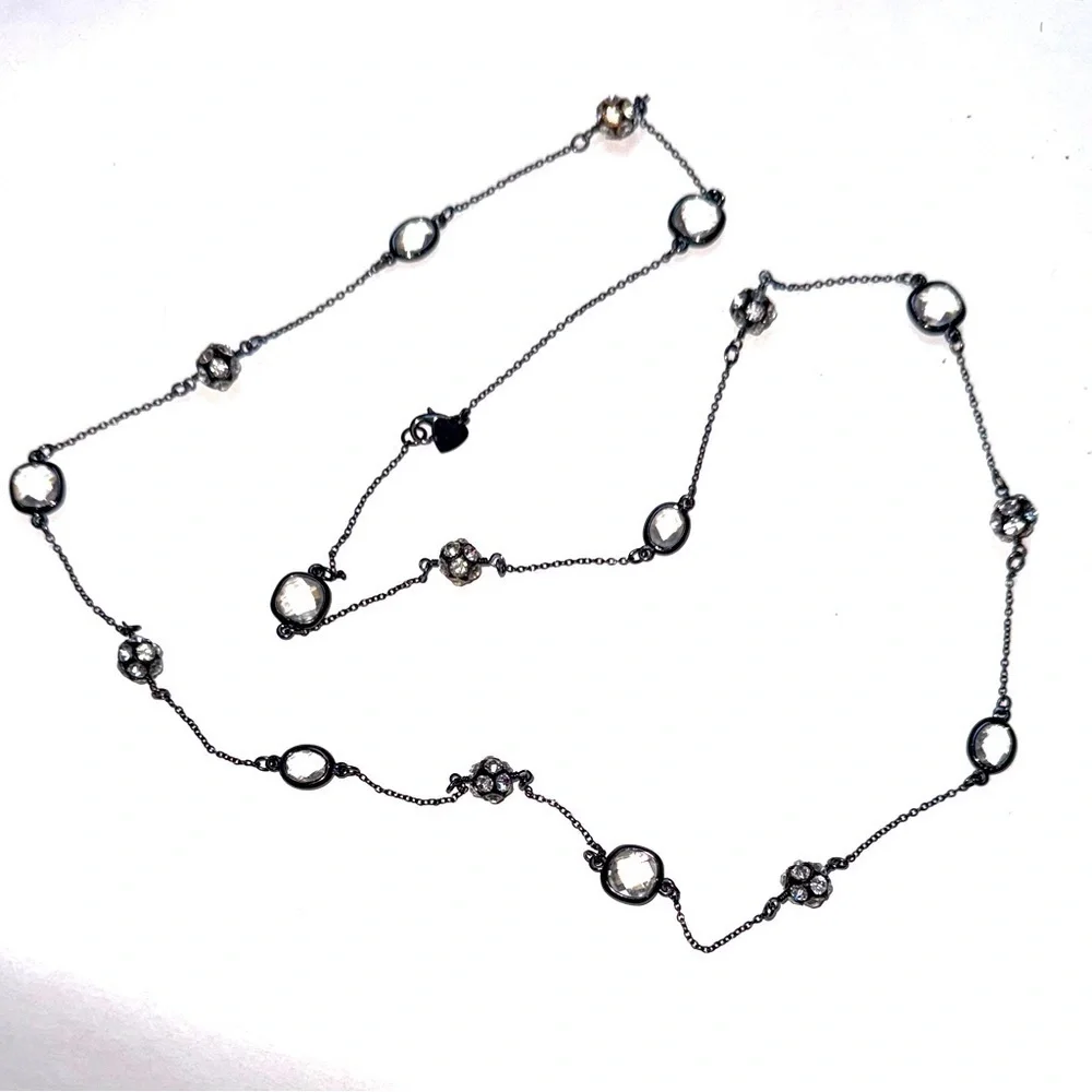 Stella & Dot 36” Chelsea Layering Hematite Pave Necklace - Picture 4 of 5